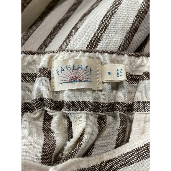 Faherty Relaxed Cocoa Grove Stripe Sun Strider Size M Pants - Picture 4 of 6